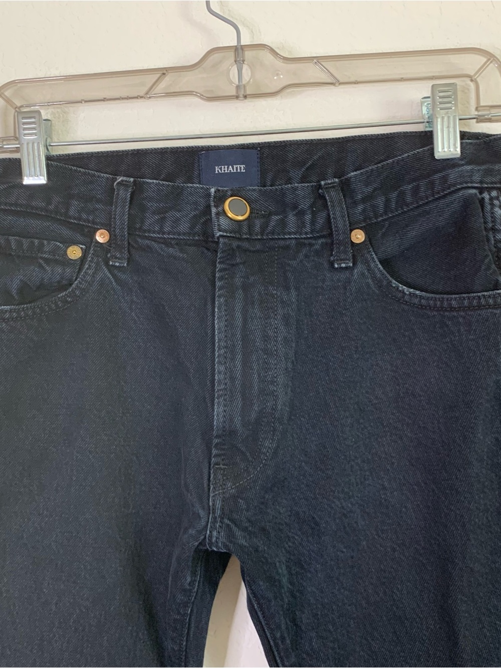 Khaite womens black Kyle straight leg 100% cotton jeans 25 - Picture 4 of 10